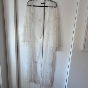 Nasty Gal White Sheer Embellished Duster